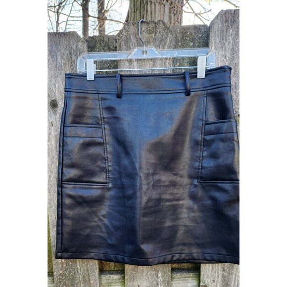 Bagatelle Faux Leather Skirt Womens Black Mini See Measurements - Picture 5 of 8
